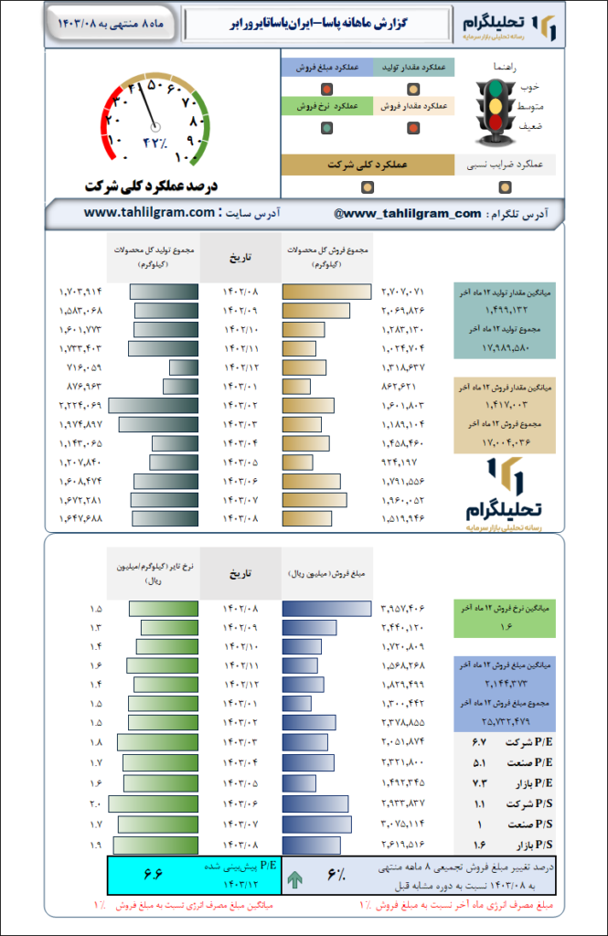 گزارش ماهانه منتهی به 1403/08 پاسا-ایران‌یاساتایرورابر
