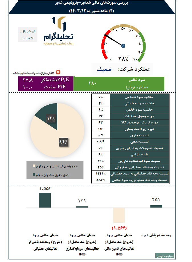 بررسی صورتهای مالی شغدیر-پتروشیمی غدیر